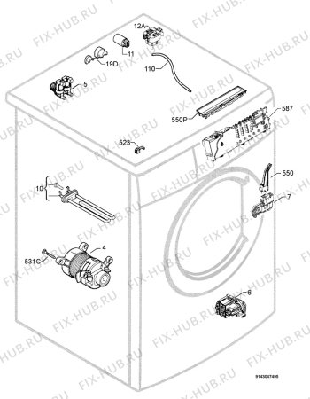 Взрыв-схема стиральной машины Privileg 00706664_21243 - Схема узла Electrical equipment 268